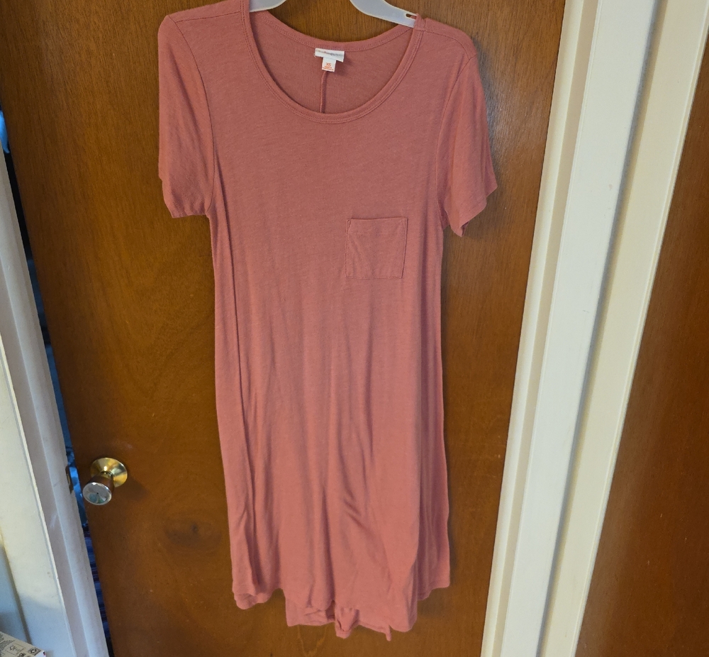 LuLaRoe "Carly" Dusty Rose T-Shirt Dress